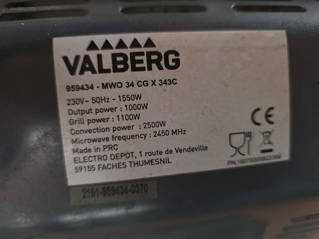 Microgolfoven valberg mwo 34 cg x 343c - afbeelding 3 van  3
