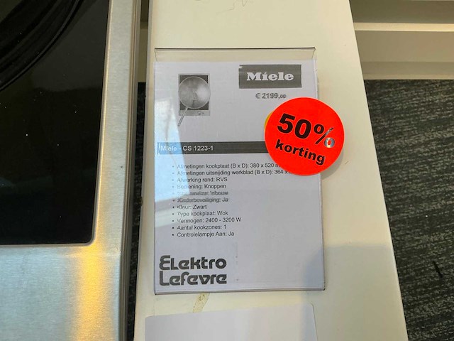 Miele cs 1223 wok kookplaat - afbeelding 4 van  4