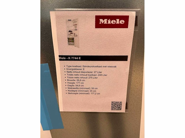 Miele k 7744 e inbouw koelkast met vriesvak - afbeelding 5 van  9