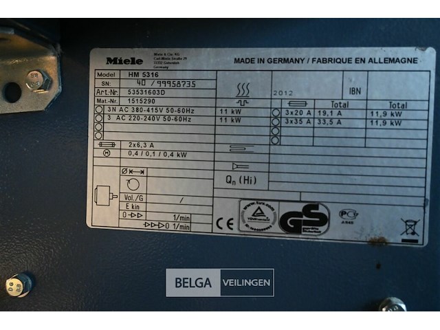 Miele professionele strijkmachine - afbeelding 5 van  5