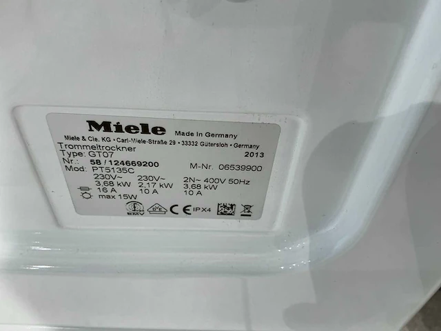 Miele pt 5135c condens droogkast - afbeelding 5 van  6