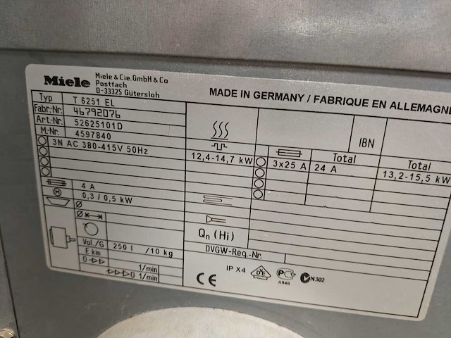 Miele t 6251 el t 6251 el wasmachine - afbeelding 6 van  7