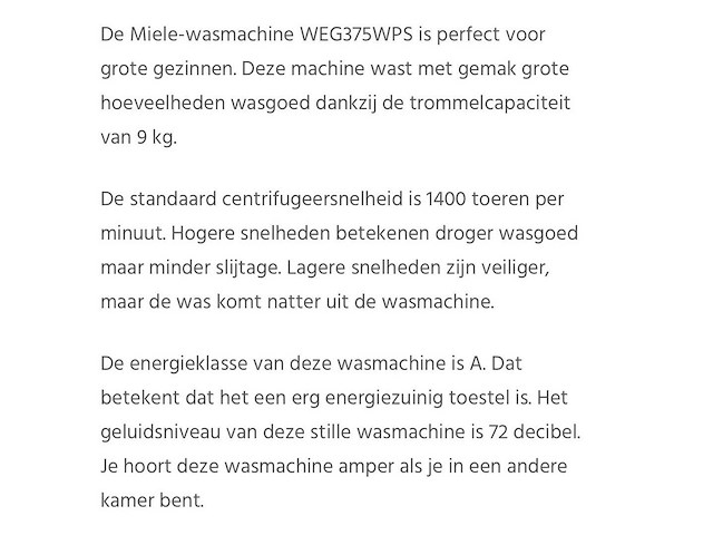 Miele weg375wps - nieuwe wasmachine - afbeelding 5 van  7