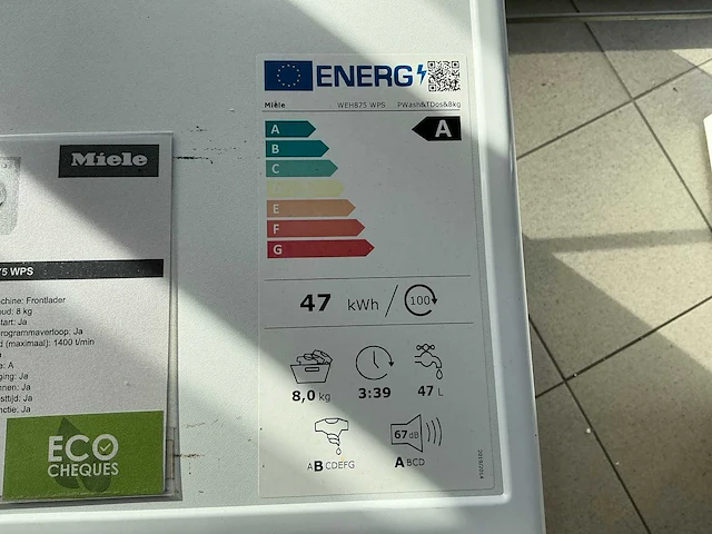 Miele weh875 wps wasmachine - afbeelding 6 van  8
