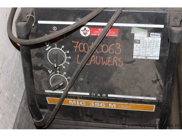 Mig lasapparaat, leon weld, mig 356 m digit, 400v, 300a, werking niet gekend - afbeelding 2 van  4