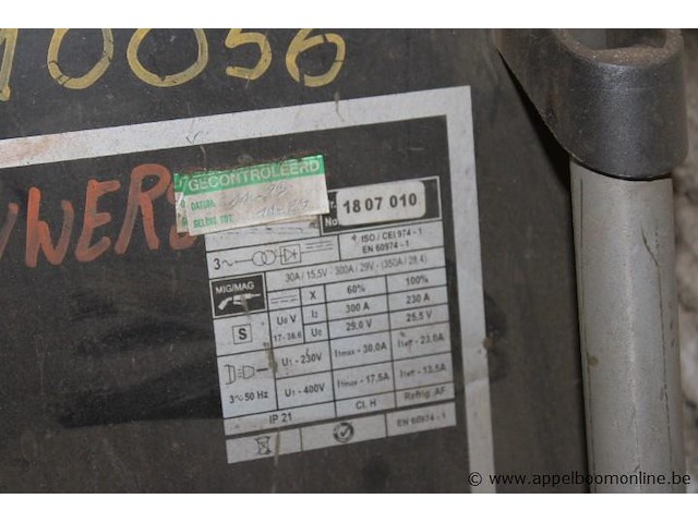 Mig/mag lasapparaat, leon welda, mig 356 micro, met af 56.4r h draadaanvoerunit, 300a, 230v/400v, werking niet gekend - afbeelding 3 van  5