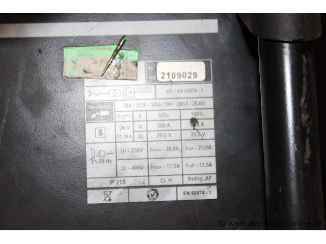 Mig/mag lasapparaat, leon welda, mig 356 micro, met af 56.4r h draadaanvoerunit, 300a, 230v/400v, werking niet gekend - afbeelding 3 van  4