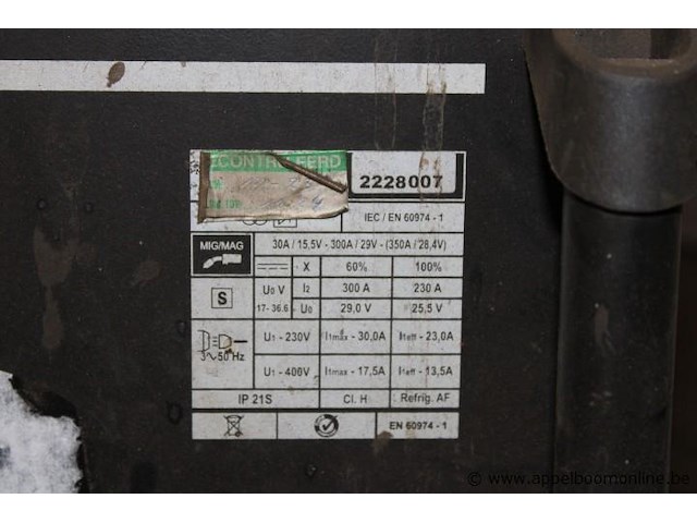 Mig/mag lasapparaat, leon welda, mig 356 micro, met af 56.4r h draadaanvoerunit, 300a, 230v/400v, werking niet gekend - afbeelding 3 van  5