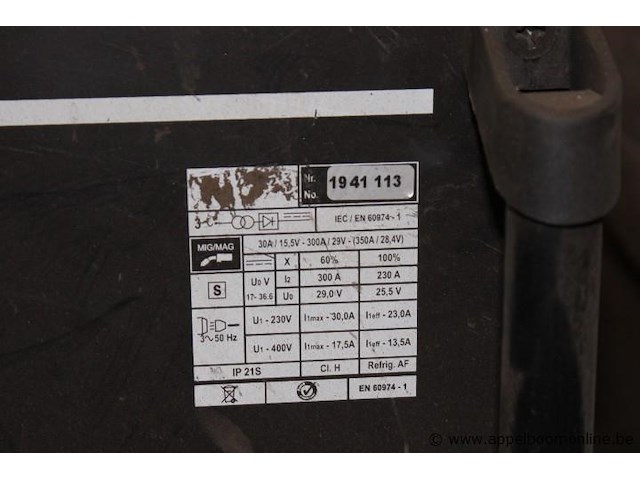 Mig/mag lasapparaat, leon welda, mig 356 micro, met af 56.4r h draadaanvoerunit, 300a, 230v/400v, werking niet gekend - afbeelding 3 van  5