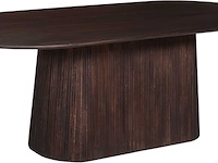 Miguel ovale eettafel 230cm donkerbruin | massief mango hout structuur en bovenblad - afbeelding 3 van  6