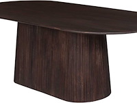 Miguel ovale eettafel 230cm donkerbruin | massief mango hout structuur en bovenblad - afbeelding 4 van  6