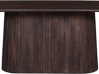 Miguel ovale eettafel 230cm donkerbruin | massief mango hout structuur en bovenblad - afbeelding 2 van  6