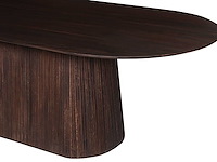 Miguel ovale eettafel 230cm donkerbruin | massief mango hout structuur en bovenblad - afbeelding 5 van  6