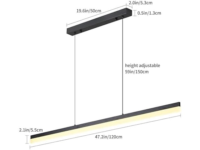 Mikeru dimbare moderne led-hanglamp (120 cm) - afbeelding 2 van  5