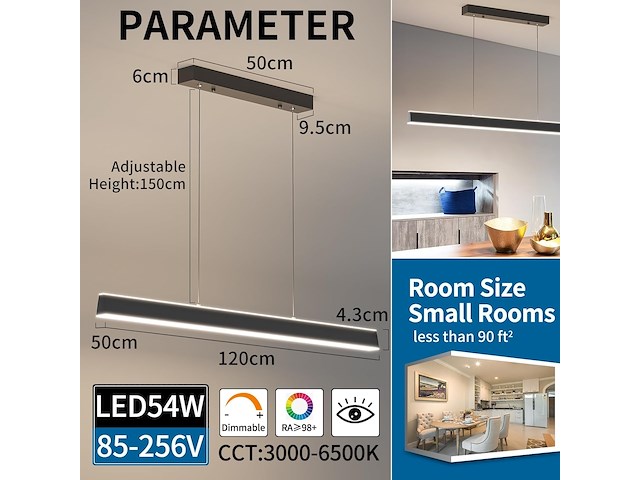 Mikeru led hanglamp (120 cm) - afbeelding 3 van  6