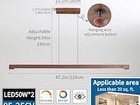 Mikeru walnoot led hanglamp (120 cm) - afbeelding 3 van  6