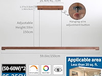 Mikeru walnoot led hanglamp (150 cm) - afbeelding 5 van  6