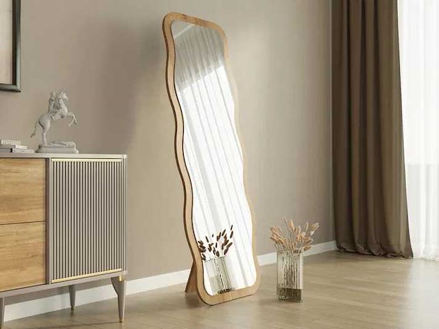 Milieuvriendelijke spiegel met frame en wandbeugel in 100% mdf xl - afbeelding 1 van  6