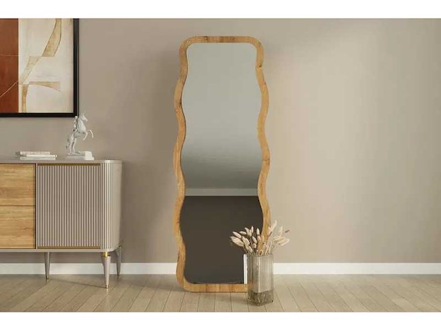 Milieuvriendelijke spiegel met frame en wandbeugel in 100% mdf xl - afbeelding 3 van  6