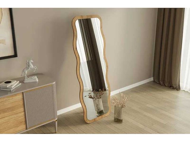 Milieuvriendelijke spiegel met frame en wandbeugel in 100% mdf xl - afbeelding 4 van  6