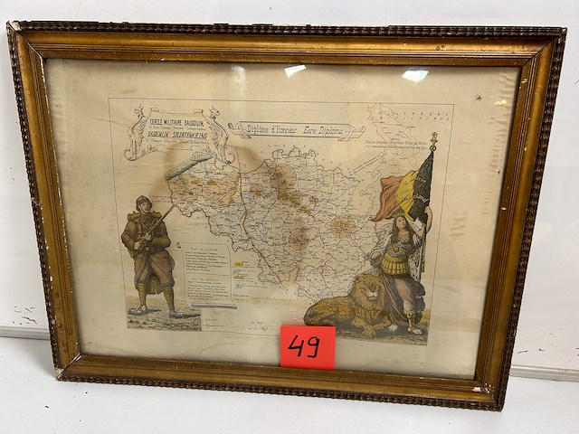 Militaire ere-diploma - afbeelding 1 van  2