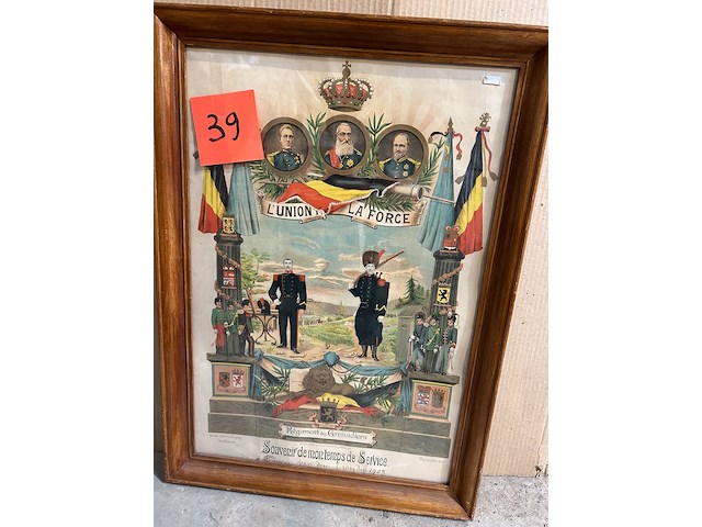 Militaria kader "souvenir de service" 1903 - afbeelding 1 van  4