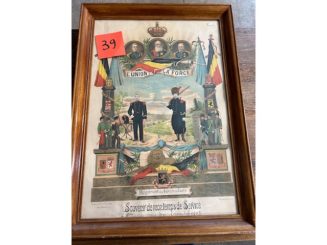 Militaria kader "souvenir de service" 1903 - afbeelding 2 van  4