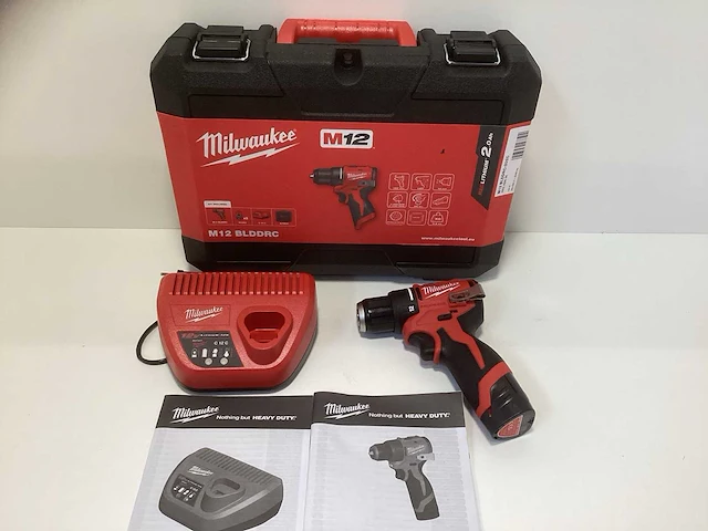 Milwaukee m12 blddrc-202c accu schroefboormachine 12v 2.0ah in koffer - afbeelding 1 van  8