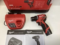 Milwaukee m12 blddrc-202c accu schroefboormachine 12v 2.0ah in koffer - afbeelding 3 van  8