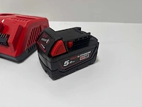Milwaukee m18 b5 / m12-18fc accu + lader - afbeelding 2 van  6