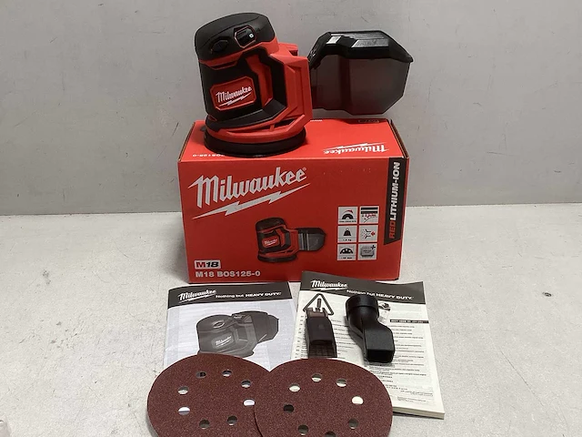 Milwaukee m18 bos125-0 18v li-ion accu excentrische schuurmachine body - 125mm - afbeelding 1 van  5