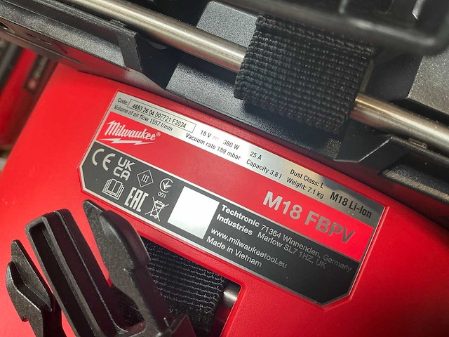 Milwaukee m18 fbpv ruggedragen accu stofzuiger - afbeelding 6 van  6