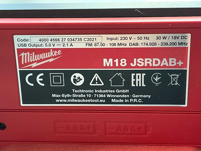 Milwaukee m18 jsrdab+ werfradio - afbeelding 4 van  4