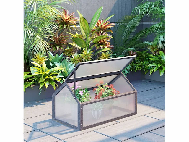 Mini kas, compacte houten kas, polykarbonatpanelen - afbeelding 1 van  5
