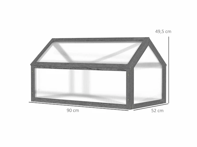 Mini kas, compacte houten kas, polykarbonatpanelen - afbeelding 3 van  5