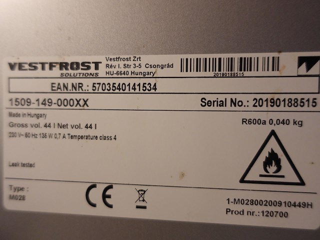 Mini koelkast vestfronst - afbeelding 3 van  3