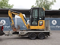 Minigraver caterpillar 301.8 diesel 15.7kw met aanhangwagen - afbeelding 1 van  1