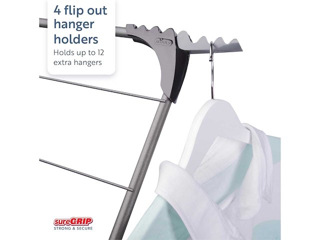Minky premium sure grip 3-lags roestvrijstalen wasdroger grijs roestvrij staal standaardmaat - afbeelding 4 van  9