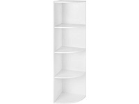 Mira home hoekkast - boekenkast - wit - hout - 129.5x30x30 - afbeelding 1 van  3