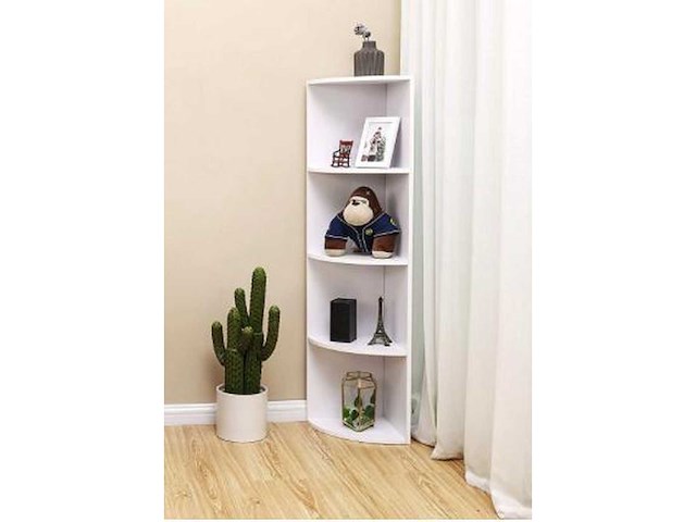 Mira home hoekkast - boekenkast - wit - hout - 129.5x30x30 - afbeelding 2 van  3