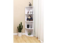 Mira home hoekkast - boekenkast - wit - hout - 129.5x30x30 - afbeelding 2 van  3