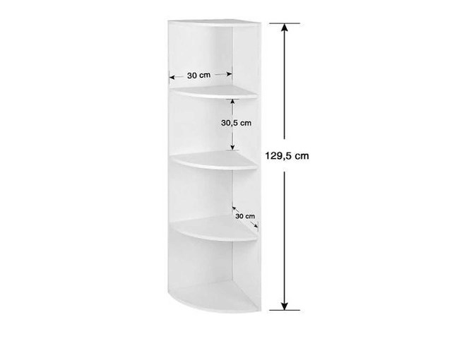 Mira home hoekkast - boekenkast - wit - hout - 129.5x30x30 - afbeelding 3 van  3