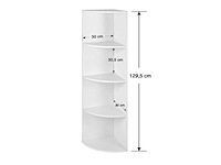 Mira home hoekkast - boekenkast - wit - hout - 129.5x30x30 - afbeelding 3 van  3