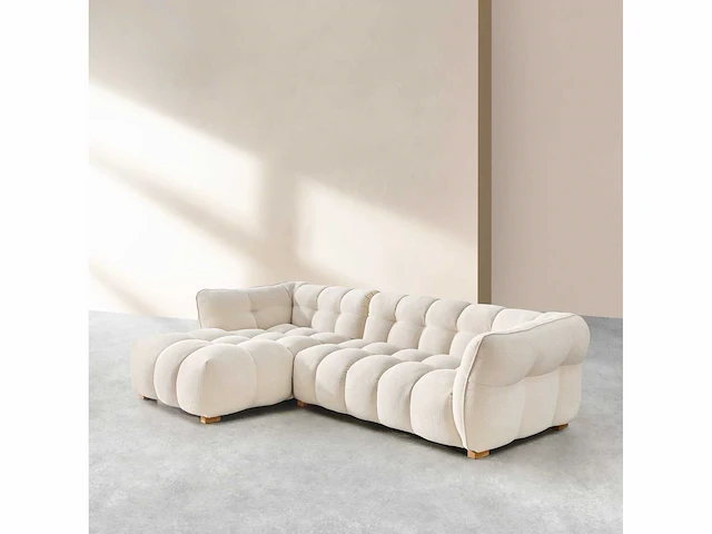 Mira short loop stof linker hoek sofa - ivoor - afbeelding 6 van  7