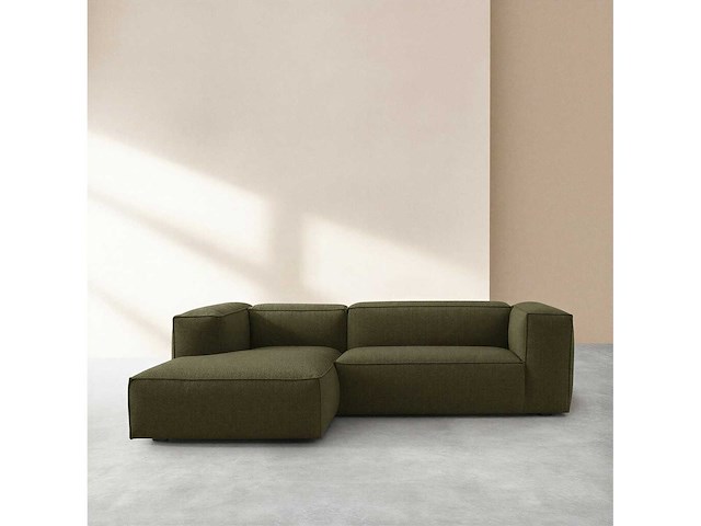 Mira short loop stof linkerhoek sofa - sparrengroen - afbeelding 2 van  4