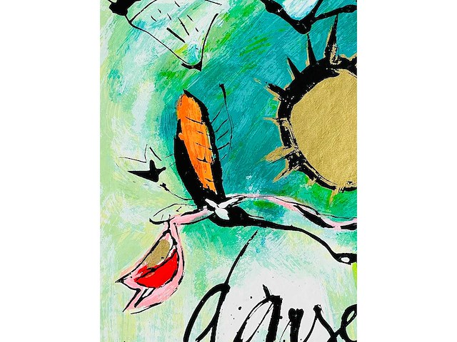 Miriam slaats - dansen in het licht van goud en liefde - kleurenzeefdruk - afbeelding 3 van  5