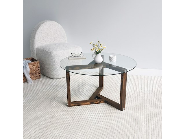 Miro salontafel | gehard glas | walnoot - afbeelding 2 van  6