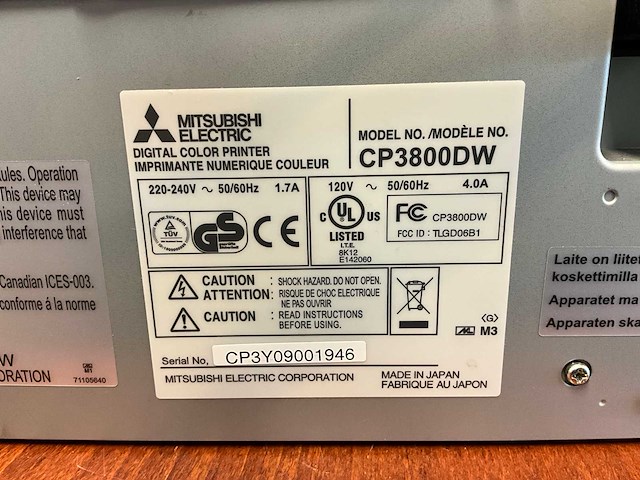 Mitsubishi - cp3800dw - dye sub printer 20x30cm - afbeelding 5 van  8