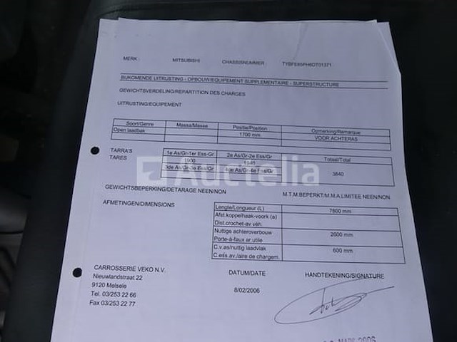 Mitsubishi canter 7c14 fuso (2006-250,382 km)(vin: tybfe85ph6dt01371 ) - afbeelding 13 van  27