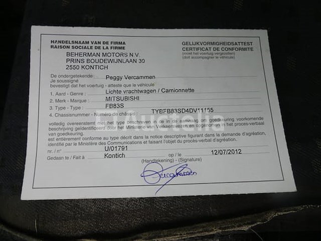 Mitsubishi canter kiepwagen (2012-181,337 km)( vin: tybfb83sd4dv11155 ) - afbeelding 13 van  23